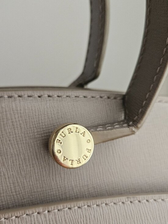 Furla structured grey taupe Satchel with removable strap - Picture 14 of 14